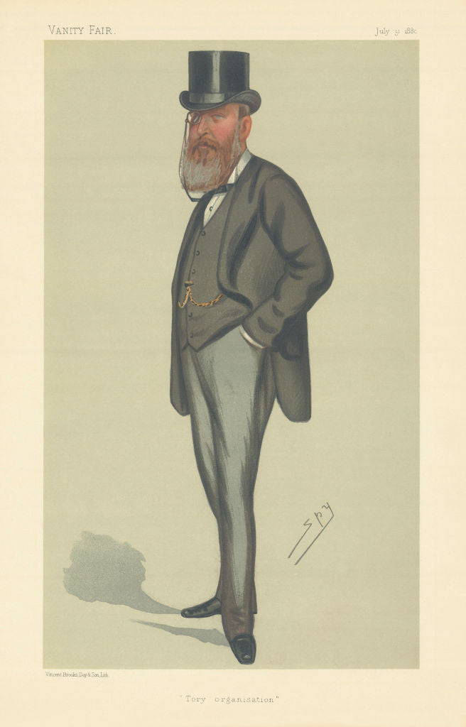 VANITY FAIR SPY CARTOON John Eldon Gorst 'Tory organisation' Cambs 1880 print